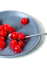 Fototapeta na wymiar Cherries in syrup