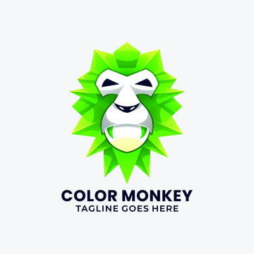 colorful Monkey logo illustration vector template