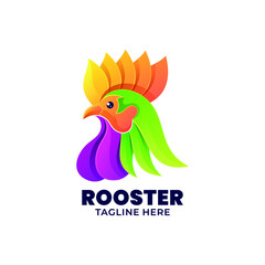 Fototapeta premium colorful Rooster logo illustration vector template