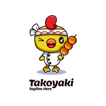chicken mascot character logo design vector illustration