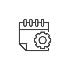 Calendar setting line icon