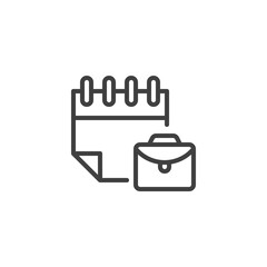Business calendar line icon