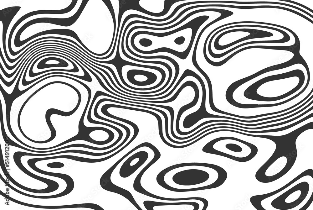 Poster black and white design. pattern with optical illusion. abstract geometric background. vector illustr