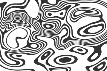 Black and white design. Pattern with optical illusion. Abstract geometric background. Vector illustration.