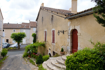Fototapeta premium Street view in Verteuil-sur-Charente, Charente, Poitou-Charente, France