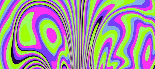 Fototapeta na wymiar Hippie 1960s-style wallpaper design in a psychedelic trippy mood.