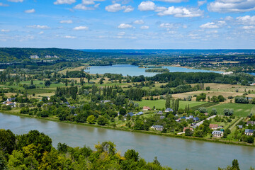 Fototapeta na wymiar Scenic view of the river Seine from Barneville-sur-Seine, Eure, Normandy, France 