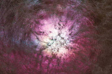 Beautiful abstract texture circle in colorful light. Background pattern for design. Macro...