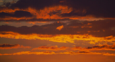 The clouds turned reddish