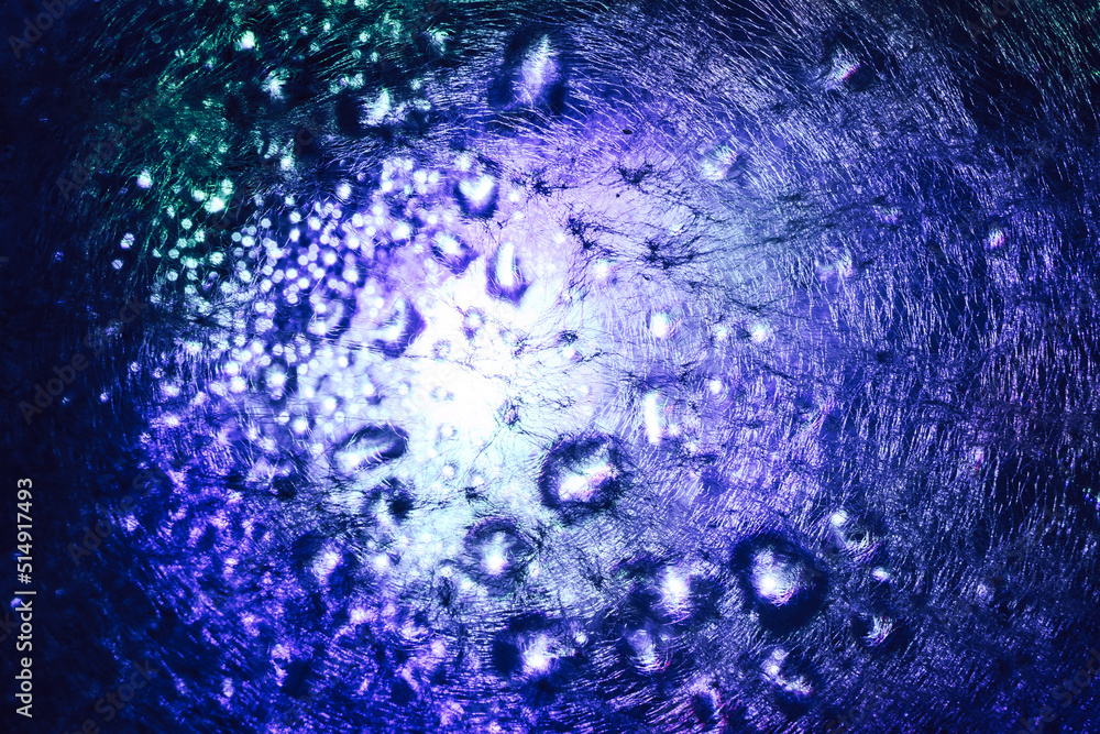 Poster abstraction multi colored water drop. background pattern for design. macro photography view.