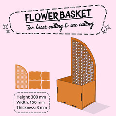 flower basket for laser cutting