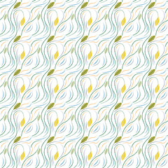 beautiful autumn seamless pattern with yellow leaves on a white background