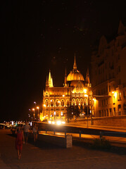 Fototapeta na wymiar Parliament of Budapest at night in Budapest, Hungary
