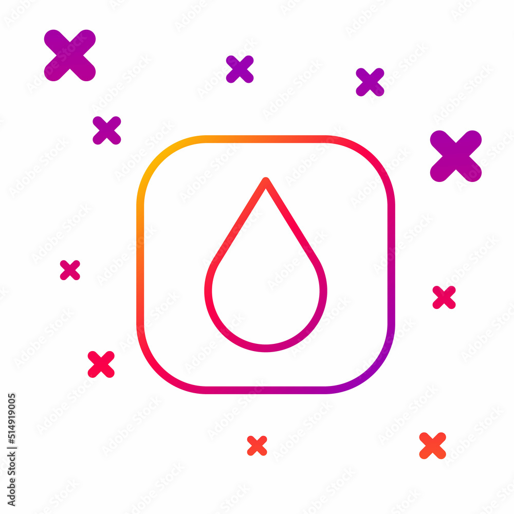 Aufkleber color line water drop icon isolated on white background. gradient random dynamic shapes. vector