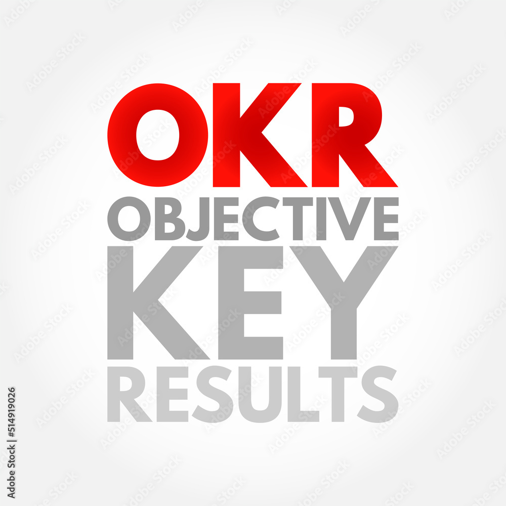 Poster okr objective key results - goal setting framework used by individuals, teams, and organizations to 