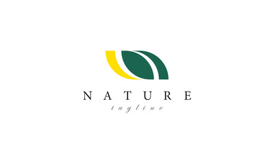 Green nature and plants logo design template. Design for agriculture, gardening and ecology.