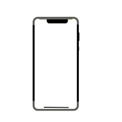 Maquette réaliste de téléphone mobile avec écran vide isolé sur fond blanc