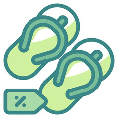 sandals blue line icon