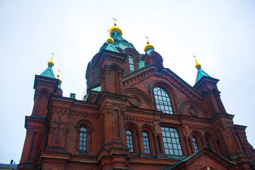 Uspenski Orthodox Cathedral in the Old Town in Helsinki, Finland