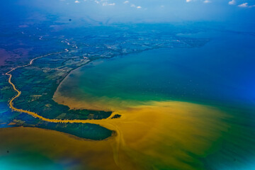 Marine pollution. Heavy rains transport sediment from eroded rivers and pollute the sea