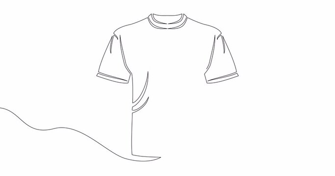 Self drawing line animation T-shirt printing continuous line drawn concept video