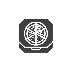 Take away pizza vector icon