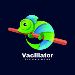colorful chameleon logo illustration vector template © Karo_std