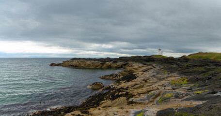 Fototapeta na wymiar panorama view of the Elie Lighthouse on the Firth of Forth in Scotland