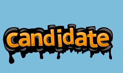 CANDIDATE writing vector design on blue background