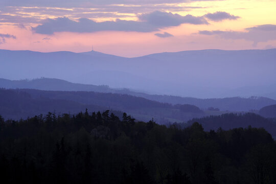 Hruby Jesen&iacute;k is the highest mountain range in Moravia. The highest mountain is Praděd (1491 m above sea level)