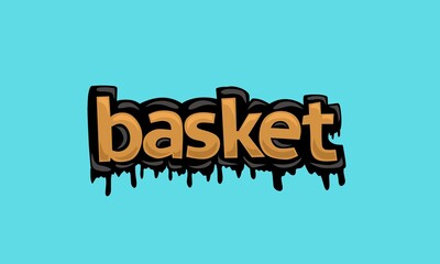 BASKET writing vector design on blue background