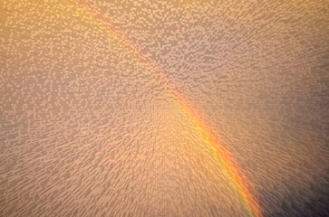 Beautiful rainbow reflection on extrude scintilation floor