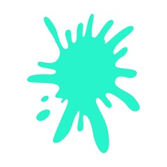 Splash green vector illustration. Collection of colorful splatters of liquid ink of different shapes isolated on white background