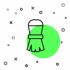 Black line Shaving brush icon isolated on white background. Barbershop symbol. Vector