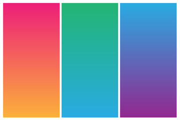 Obraz premium Gradient Set. Different colors. Modern Smartphone screen, mobile app Template. Design for Wallpaper, background, banner, flyer. colorful background. jpeg image jpg illustration 