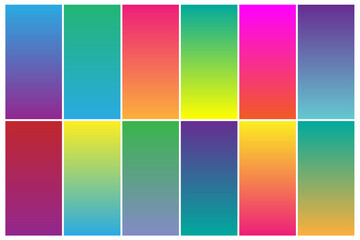 Fototapeta premium Gradient Set. Different colors. Modern Smartphone screen, mobile app Template. Design for Wallpaper, background, banner, flyer. colorful background. jpeg image jpg illustration 