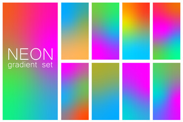 Gradient Set. Different colors. Modern Smartphone screen, mobile app Template. Design for Wallpaper, background, banner, flyer. colorful background. jpeg image jpg illustration
