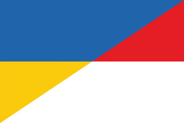 Ukraine Indonesia friendship national flag cooperation diplomacy country emblem