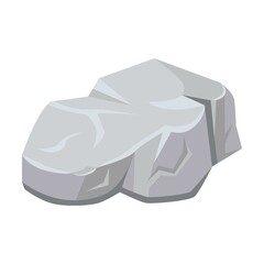 Naklejka premium Piece of rock. Rock isolated on white. Piles of grey boulders, cobbles and gravels. For mountains, geology, rock fall