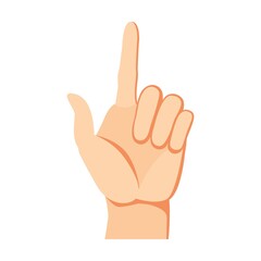 Human hand two fingers up gesture. Arm and wrists, amount signs, open palm, pointing with finger, greeting, fist. Vector illustration for communication, signals
