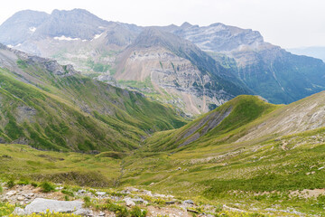 Views of the mountains going up to "Ibon de Bernatuara" in the Ordesa and Monte Perdido National park.