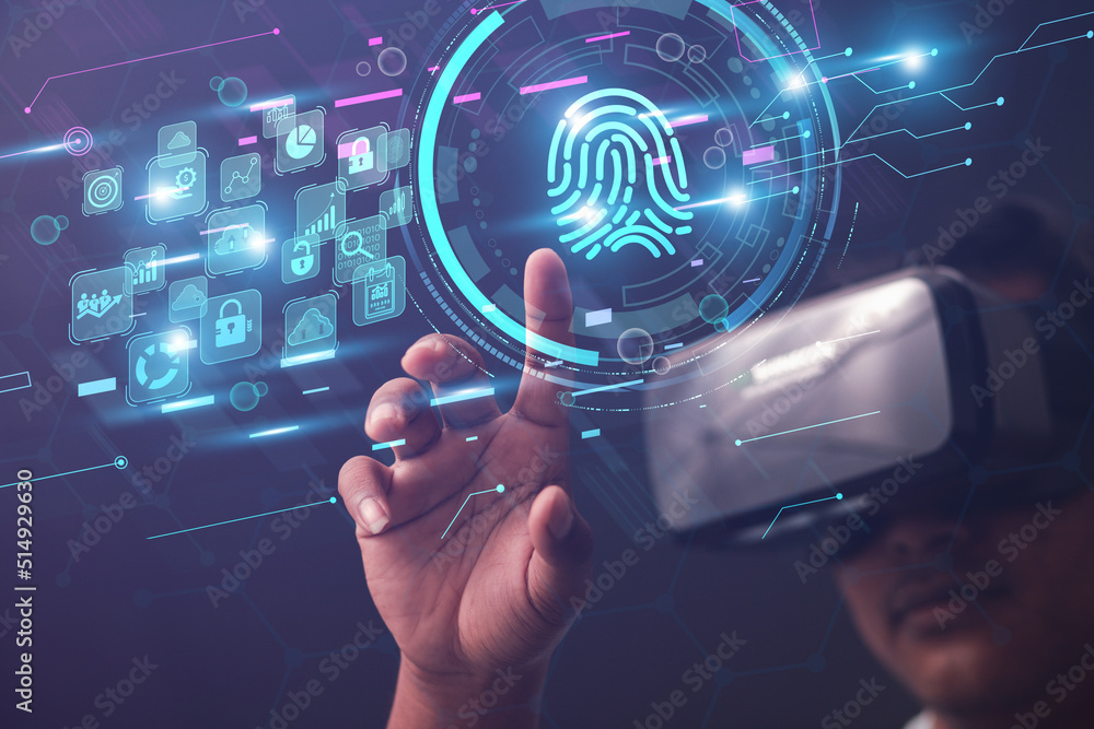 Poster high technology security protection concept. two-step verification, login, encrypted account identit