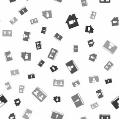 Set Video camera Off in home, chat conference, and on seamless pattern. Vector