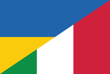 Ukraine Italy friendship national flag cooperation diplomacy country emblem