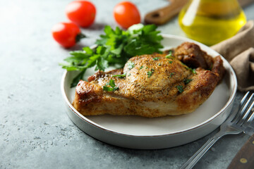 Roasted pork with fresh parsley