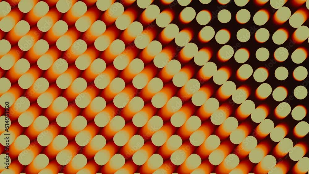Poster Wave-moving cylinders with a trendy gradient. 3d rendering loop animation HD