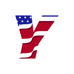 American Alphabet Flag Y