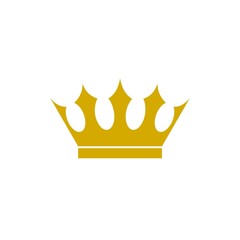 Golden Crown of king icon isolated on white background