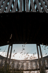 Wooden installation art in Belgium, Borgloon. "untitled #158" 
