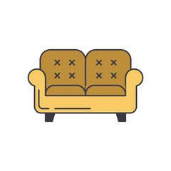 Chair furniture icon in color, isolated on white background 